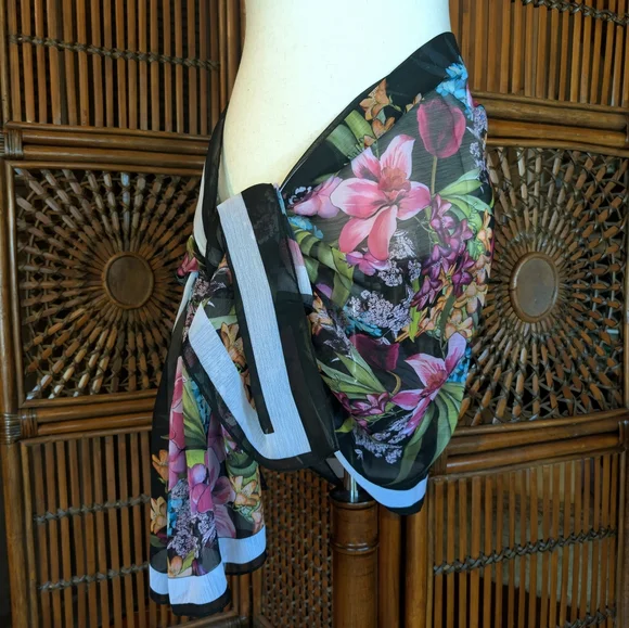SLINKY BRAND Sheer Floral Scarf - EUC - Picture 4 of 12